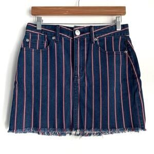 🆕 American Eagle AE high-rise mini skirt red white & blue patriotic size 6